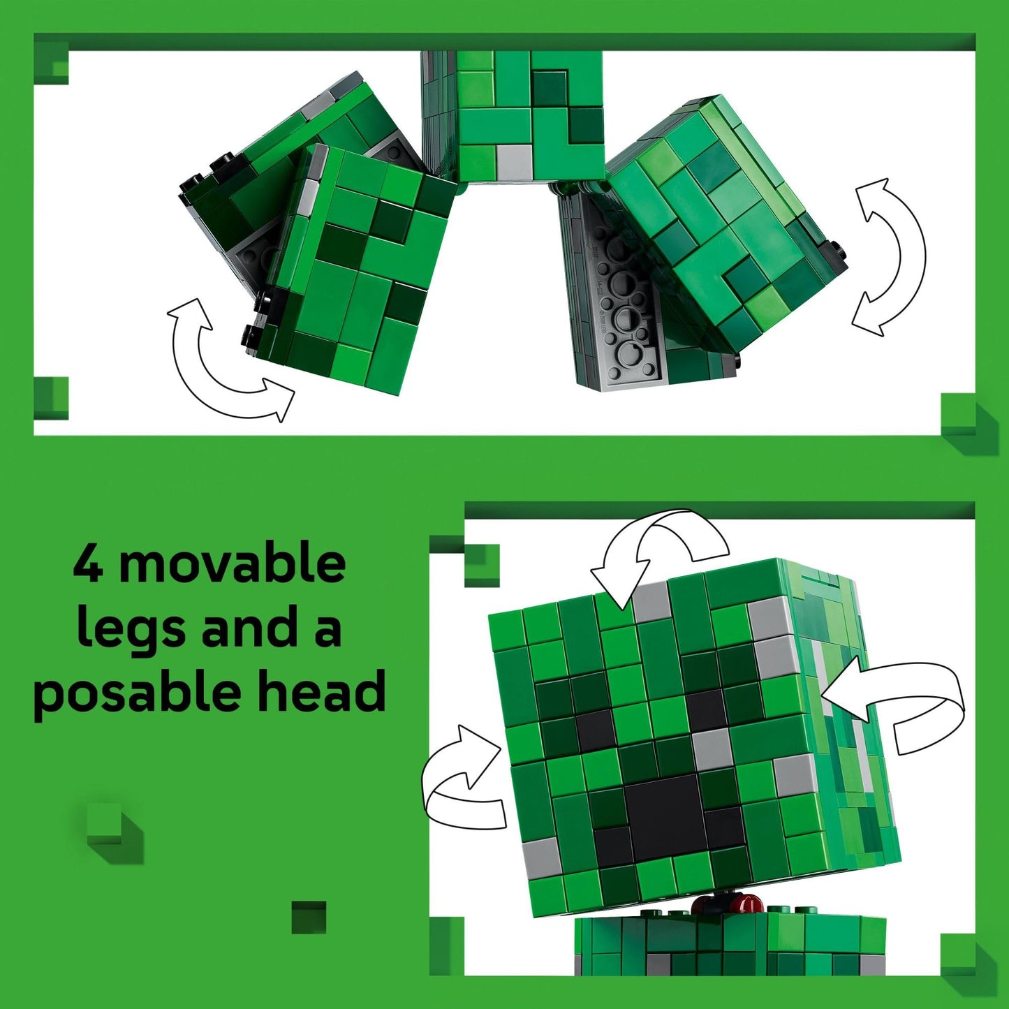 LEGO Minecraft The Creeper Kids Building Toy - Minecraft Toy for Boys & Girls, Ages 10+ - Room Decor for Gamers w/ 1st Version Creeper Minifigure