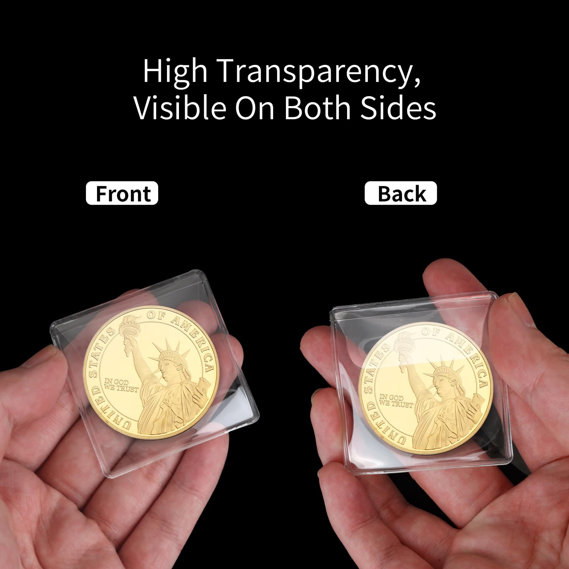 Axigundaone 300 Pack Single Pocket Coin Sleeves, Individual Clear Coin Holders Sleeves, Plastic Coins Pockets Protectors for Collectors (2.2 x 2.2