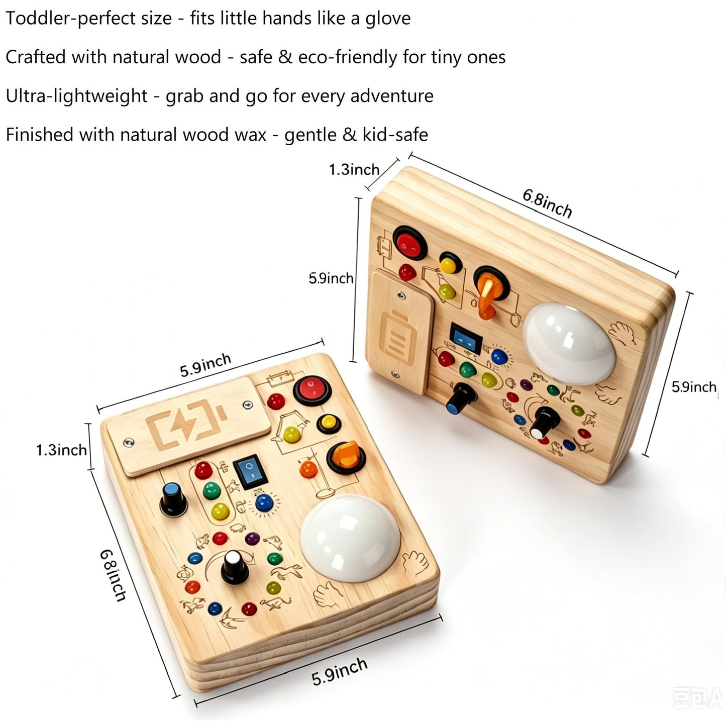 JOYKEKE Montessori Busy Board, Slap-Activated LED Toy for 1-4 Toddlers
