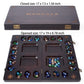 VAMSLOVE Mancala 4 Player Board Game Set, Luxury Solid Wood Folding Mancala Board, 96+12 Bonus Multi Color Glass Stone Beads Game Instructions