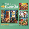 Bits and Pieces - 4-in-1 Multi-Pack - 500 Piece Jigsaw Puzzles for Adults - 500 pc Winter Spring Summer Fall Seasons Puzzle Set Bundle by Artist Larry