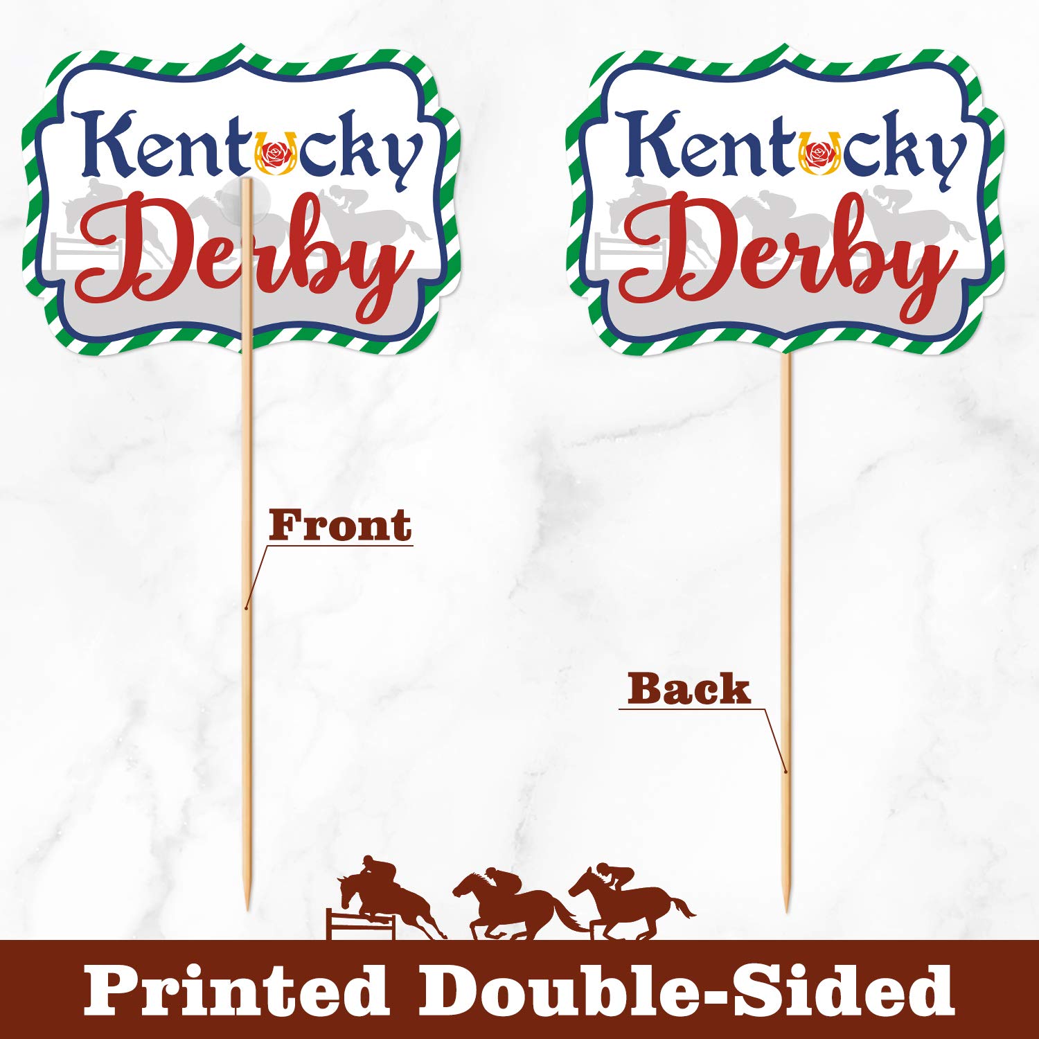 Kitticcino Derby Day Party Supplies Centerpieces Sticks Talk Derby to Me Table Toppers for Horses Race Birthday Party Horse Themed Party Decorations