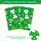 2 Pack St Patrick's Day Tablecloth - Green Shamrock Table Cloth, Plastic Disposable Rectangle Luck Irish Clover Table Cover for Saint Patrick Day