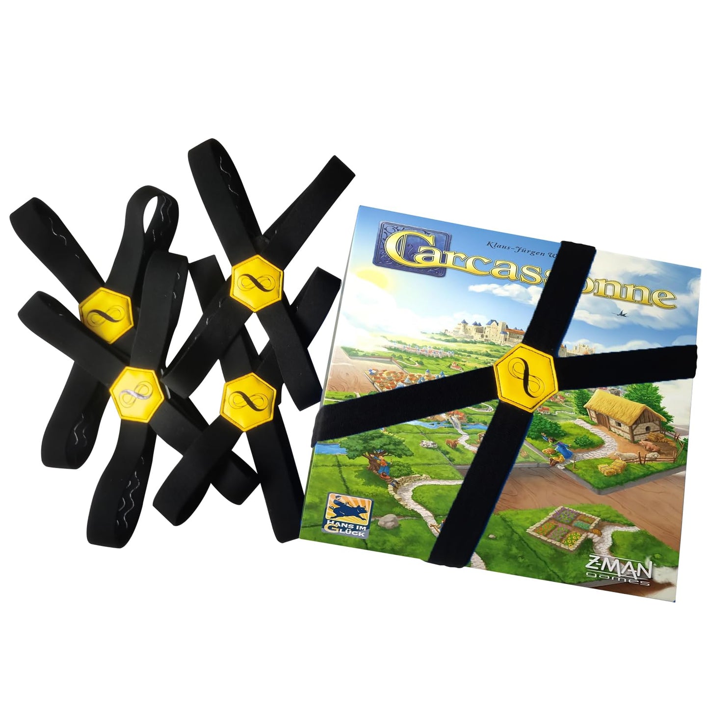 Board Game Box Elastic Bands - Keep Board Games, Tabletop Games, RPGs,Card Games & Other Boxes Closed and Protected with Antiskid Textured During