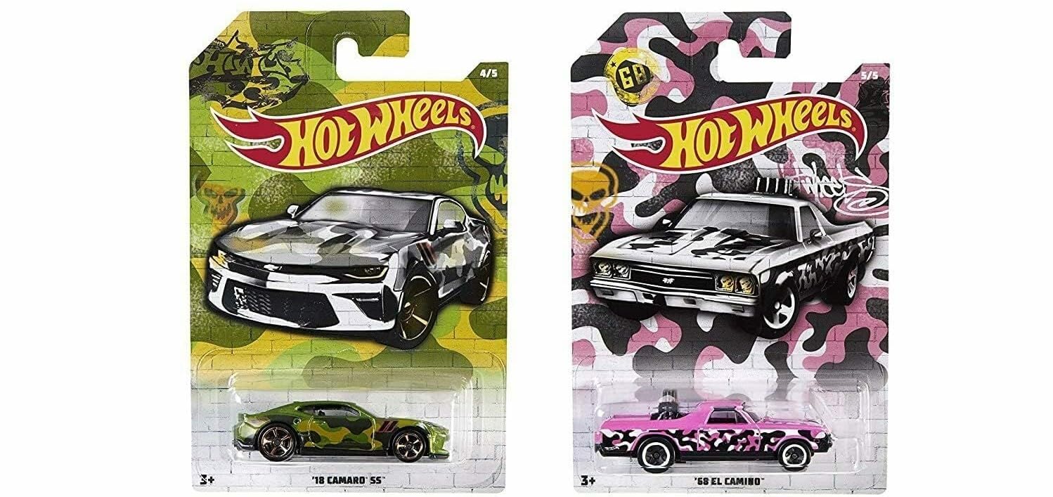 Hot Wheels Mattel 2019 Urban Camo Series Complete Bundle of 5 Die?Cast Vehicles, Camouflage Graphics, 1:64 Scale, Ages 3+