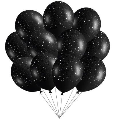 40Pcs Galaxy Balloons for Boys Galaxy Birthday Party Decorations Outer Space Themed Party Supplies Black Star Latex Balloon Garland Black and White