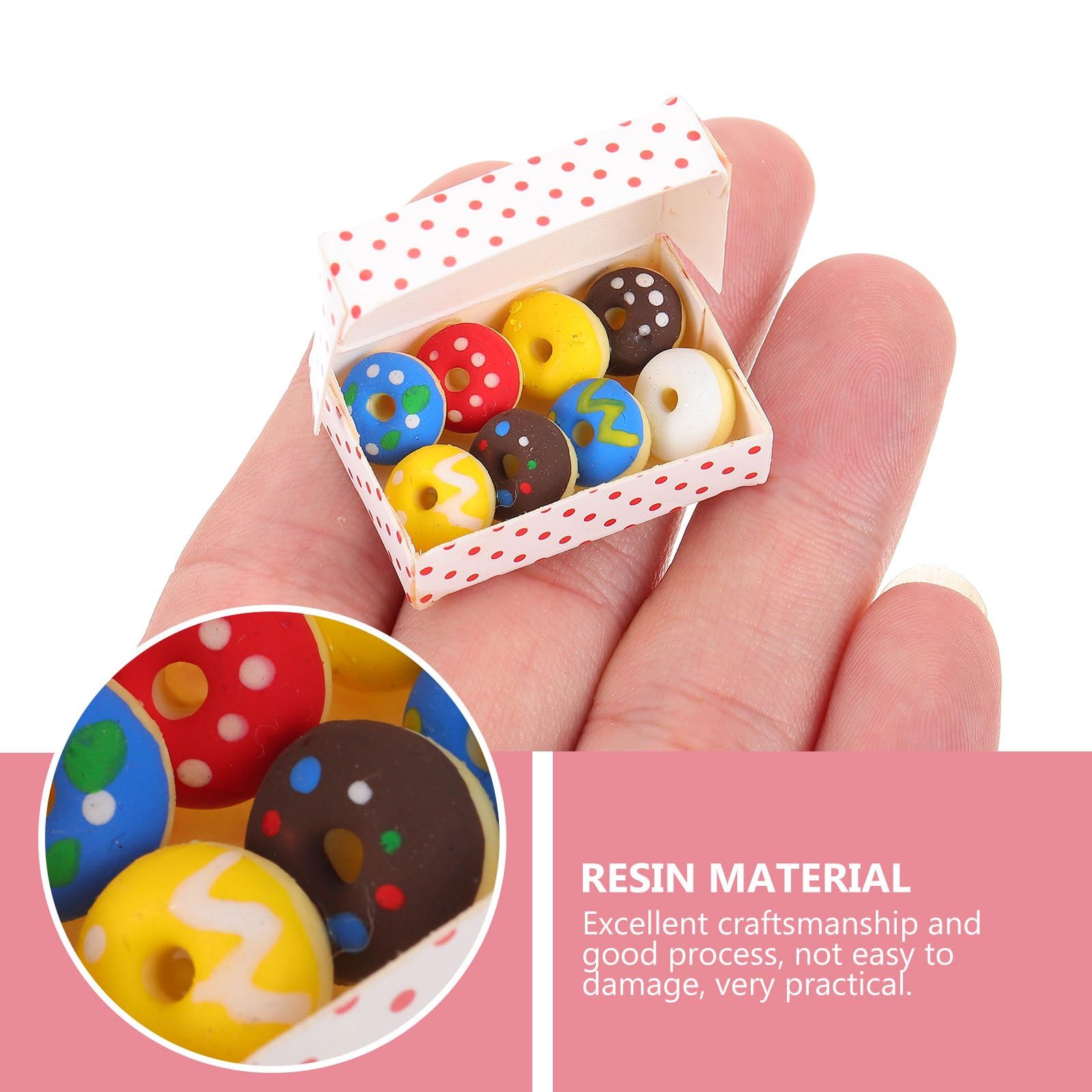 1Set 1/12 Miniature Donuts Dollhouse Decoration Accessories, DIY Micro Landscaping Decor