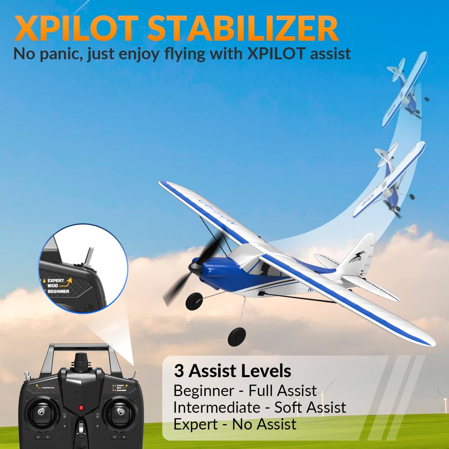 RCSHOBBY RC Plane Sport Cub 500 S2 Remote Control Airplane 4 Channel RTF