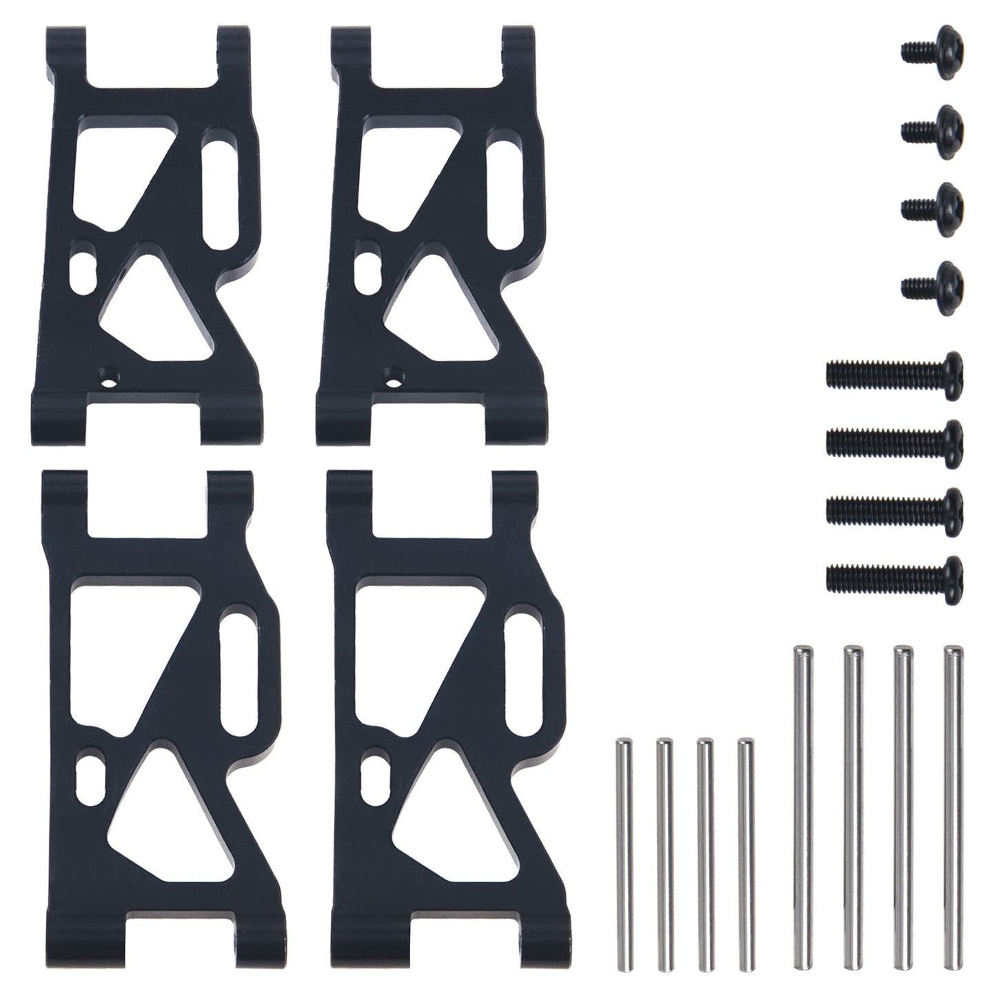 ShareGoo Metal Front & Rear Swing Arm Compatible with WLtoys 1/14 144001 1/12 124018 124019 4WD RC Car (Black)
