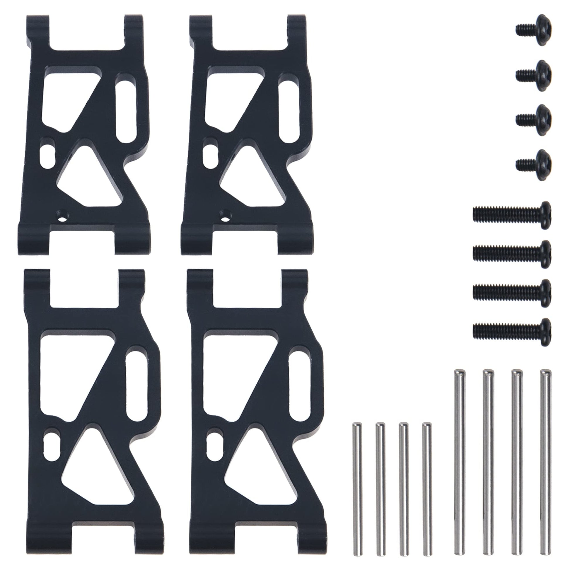 ShareGoo Metal Front & Rear Swing Arm Compatible with WLtoys 1/14 144001 1/12 124018 124019 4WD RC Car (Black)