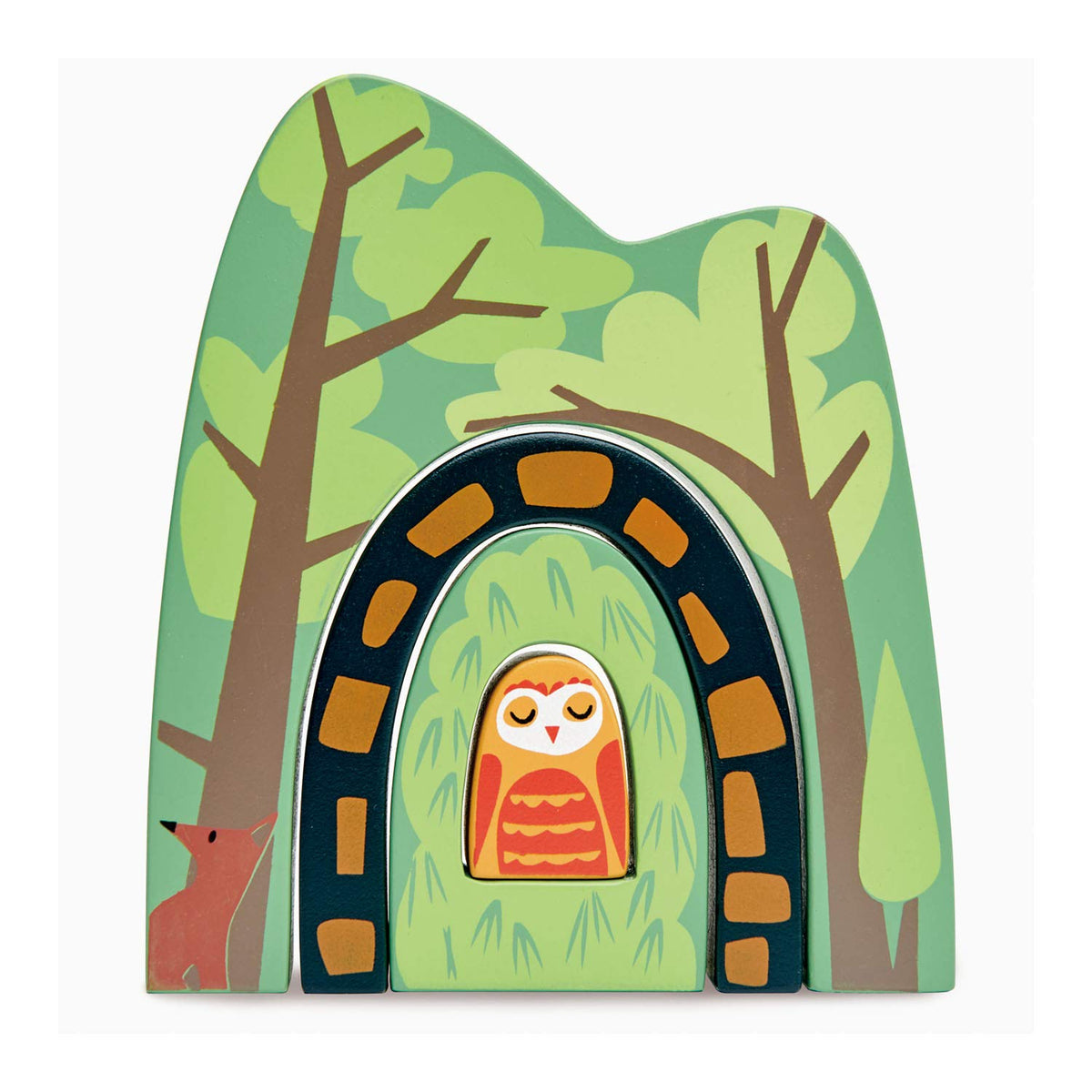 Tender Leaf Toys - Forest Tunnels - Stacking Train Set Accessories - Toy Stacker, Blocks - Open-Ended Toy Set for Inspires Creative and Imaginative