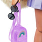 Barbie Extra Doll & Accessories with Extra-Long Crimped Pigtails in Pink Sparkly Varsity Jacket with Pet Teddy Bear