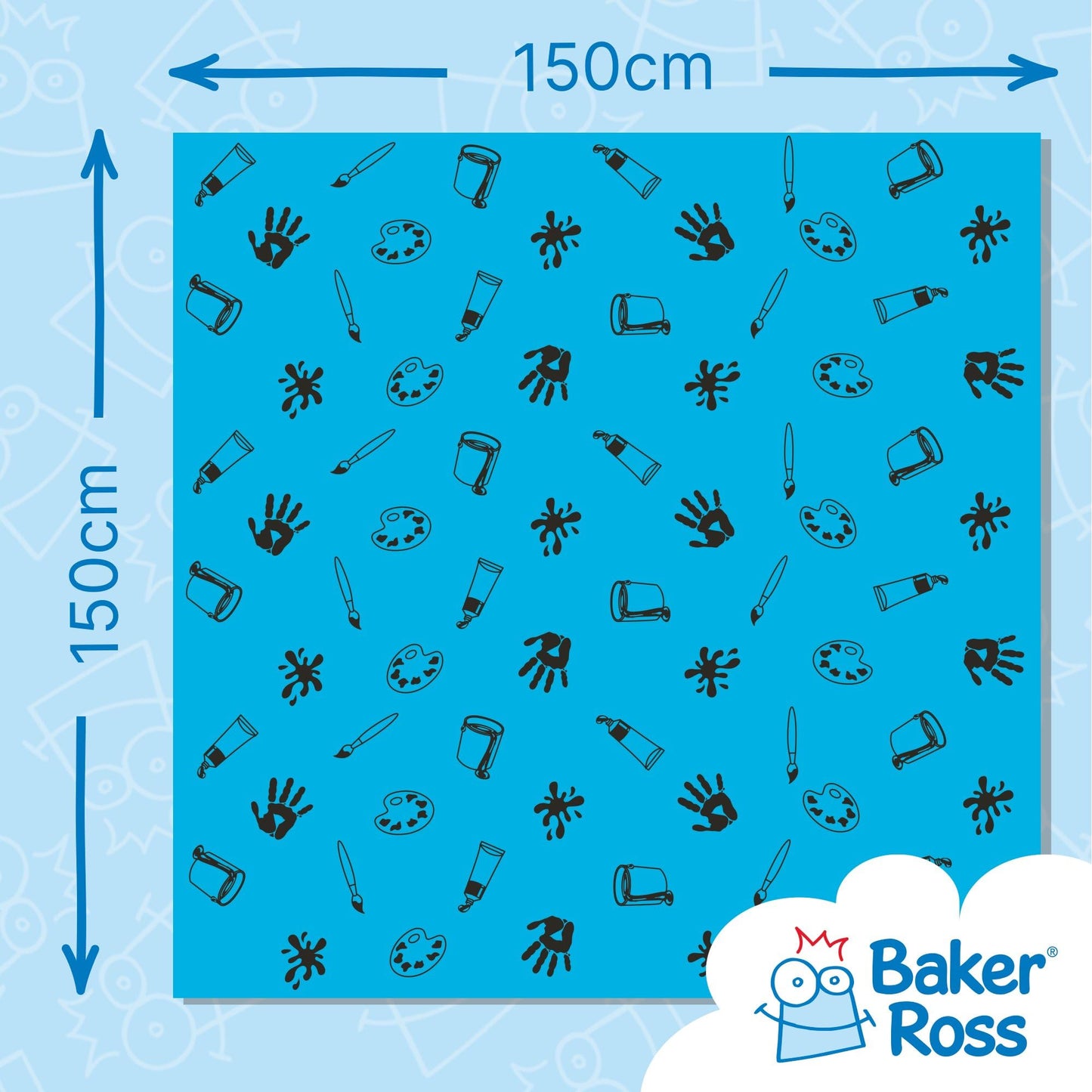 Baker Ross AC773 Blue Table Cover Splash Mat - Pack of 1, Creative Art Supplies for Kids' Crafts, Projects and Children's Craft Room Essential