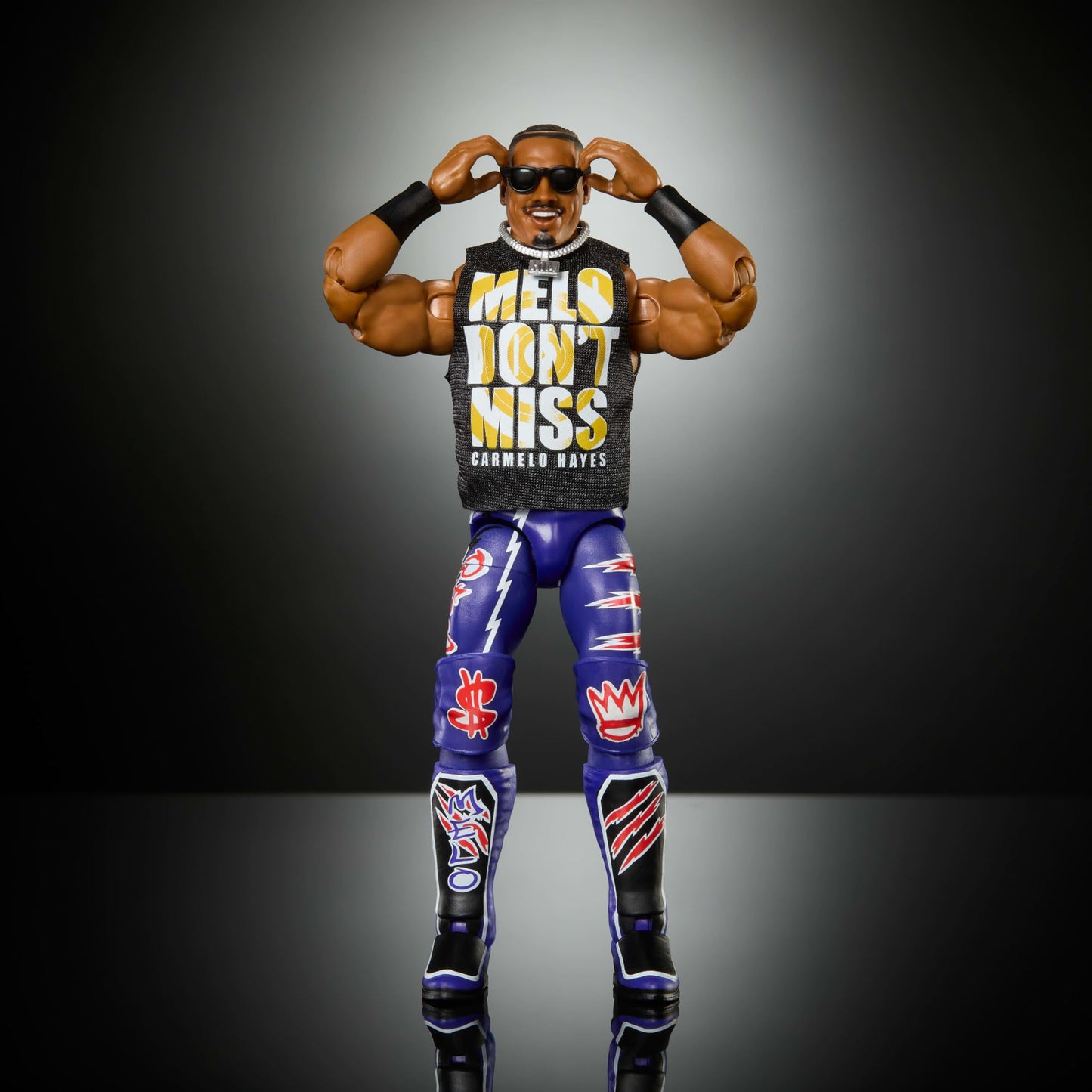 Mattel WWE Elite Action Figure & Accessories, Series #121, 6-inch Collectible Carmelo Hayes with 25 Articulation Points & Swappable Hands