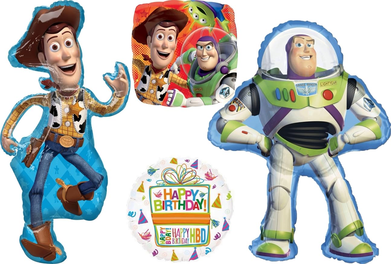 Anagram Woody and Buzz Lightyear's Birthday Party Supplies Balloon Bouquet Decorations