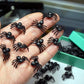 Miniature Black Spiders, Tiny Halloween Spiders, Mini for Halloween Miniatures Embellishments, Fake Bakes, Fairy Gardens, Dollhouse, Party Decors