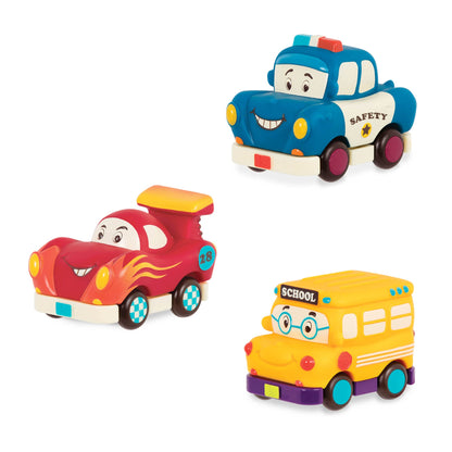 Mini Wheeee-Ls! 3 Mini Vehicle Set, Multi, Race Car, Bus, Police Car