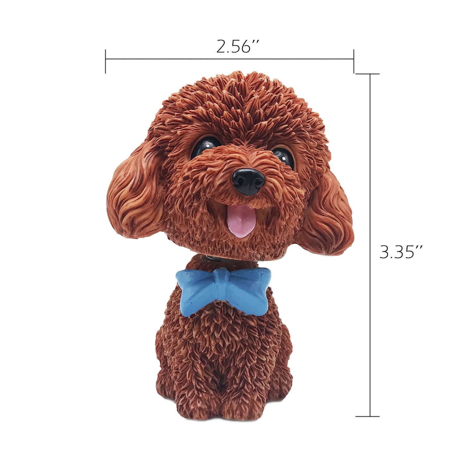 IBWell Mini Bobbing-Head Dog for Car Dash Board Decor,Dashboard Doggy Puppy Teddy Toy with Adhesive Tab?Poodle? (Brownish Red)