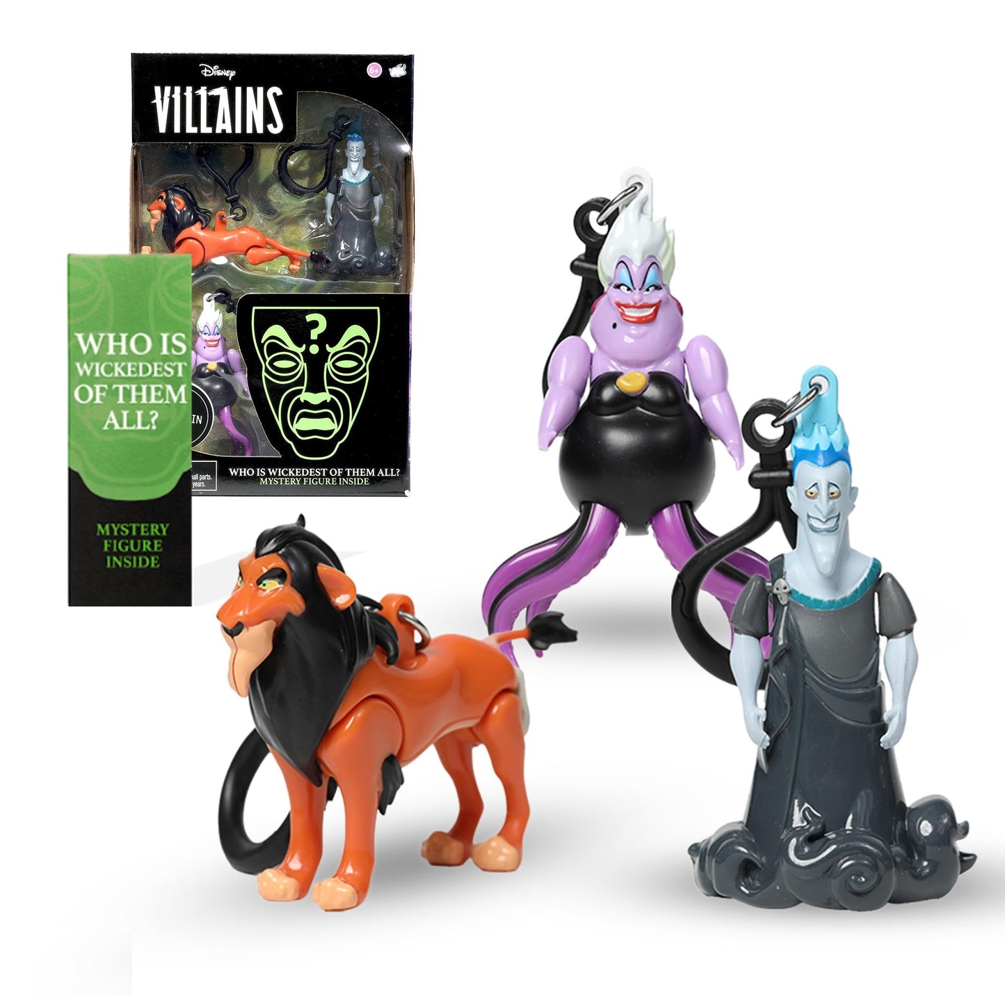 Disney Villains Chibi in Motion 4-Pack Bag Charms with Mystery Figure