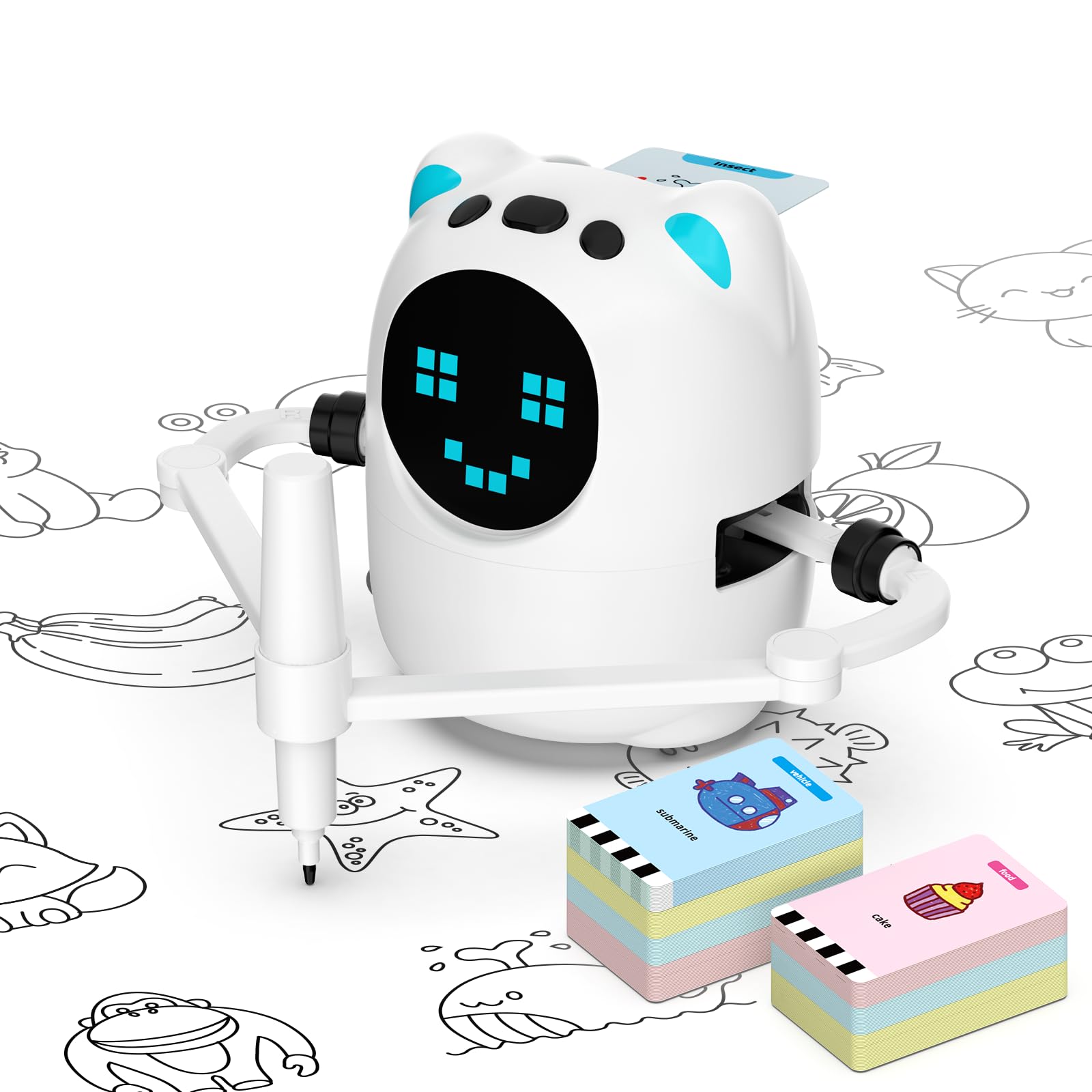 Vynloxzoo Drawing Robot for Kids, Educational Learning Drawing Toy Doodle Bot, 3 4 5 6 7 8 Year Old Boys Girls Birthday Gift, Kids Toys for Ages 5-7