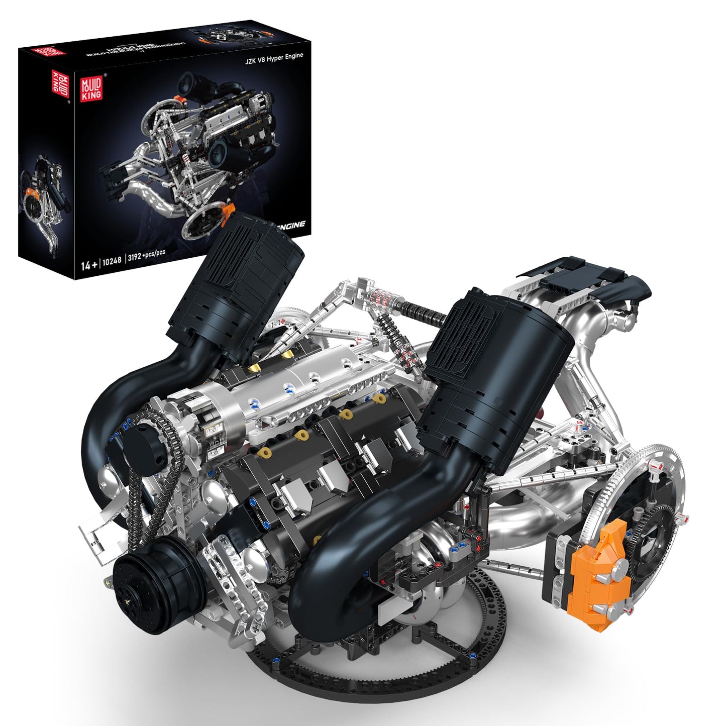Mould King V8 Engine Building Blocks Sets, V8 Engine Model kit, Build Your Own STEM Model Engine, 8-Cylinder Car Engine Building Engineering Toys