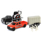 Agriculture 1/64 Bobcat 5 Piece Farm Set with Rollback, Livestock Trailer, Cow & Skid Loader 16503