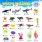 BIWASE Ocean Sea Animal Figure Toys for Kids 3-5, Realistic Sea Life Figures Animal Creature Sand Toys Beach Bath Playset Include Shark Whale Corals