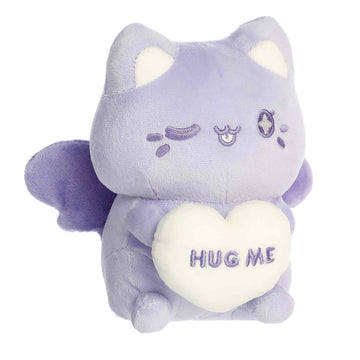 Aurora Enchanting Tasty Peach HUG ME Candy Heart Meowchi Stuffed Animal - Fun Seasonal Plush For Kids and Adult Collectors - Perfect for Decorating