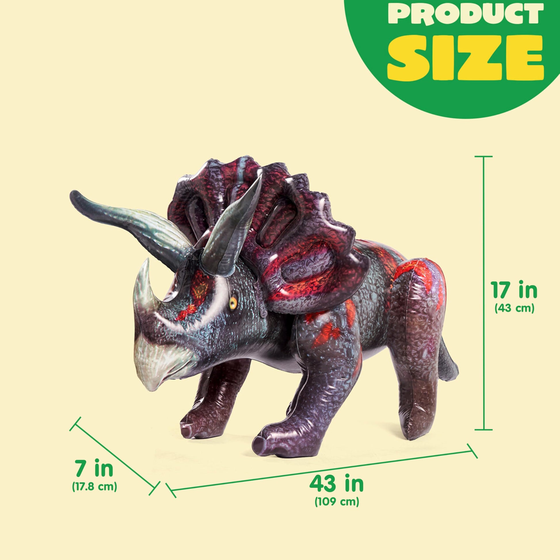 JOYIN 43" Triceratops Inflatable Dinosaur Toy for Party Decorations, Birthday Party Gift for Kids and Adults