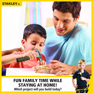 Stanley Jr Take Apart Front Loader Kit for Kids TT002-SY: Children’s 25 Piece Yellow STEM Construction Toy with Figure, Screwdriver, Bolts for Ages 3+