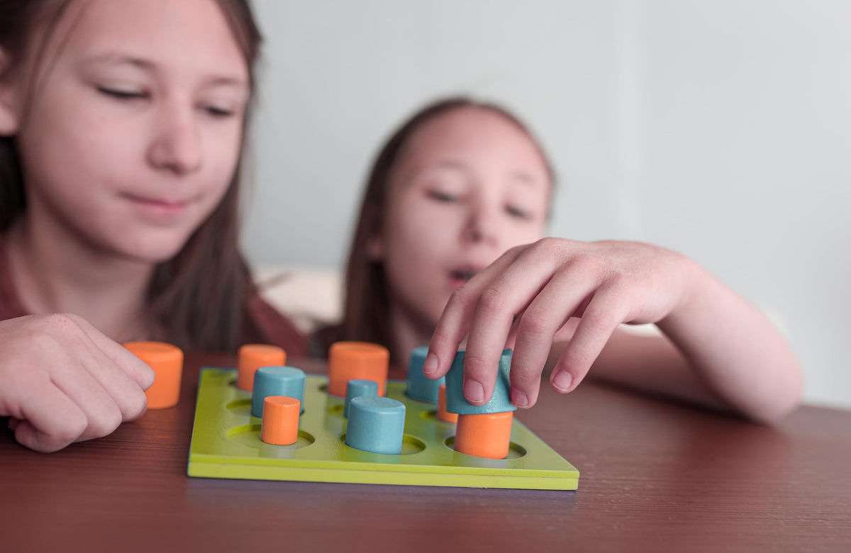 Gobblers on the Go! Portable Wooden Tic-Tac-Toe Board Game, 2 Players, Ages 5+