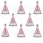 Big Dot of Happiness Pink Onederland - Cone Winter Wonderland Happy Birthday Party Hats for Kids and Adults - Set of 8 (Standard Size)