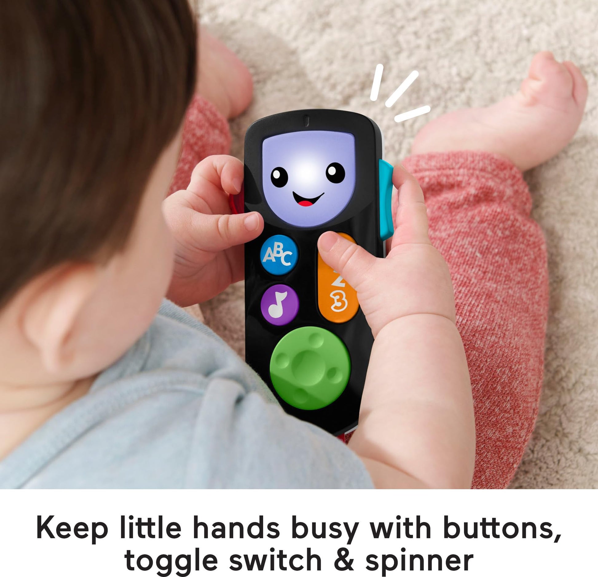 Fisher-Price Baby & Toddler Toy Laugh & Learn Remote, Pretend Streaming TV Control Musical Learning Activity for Infants Ages 6+ Months