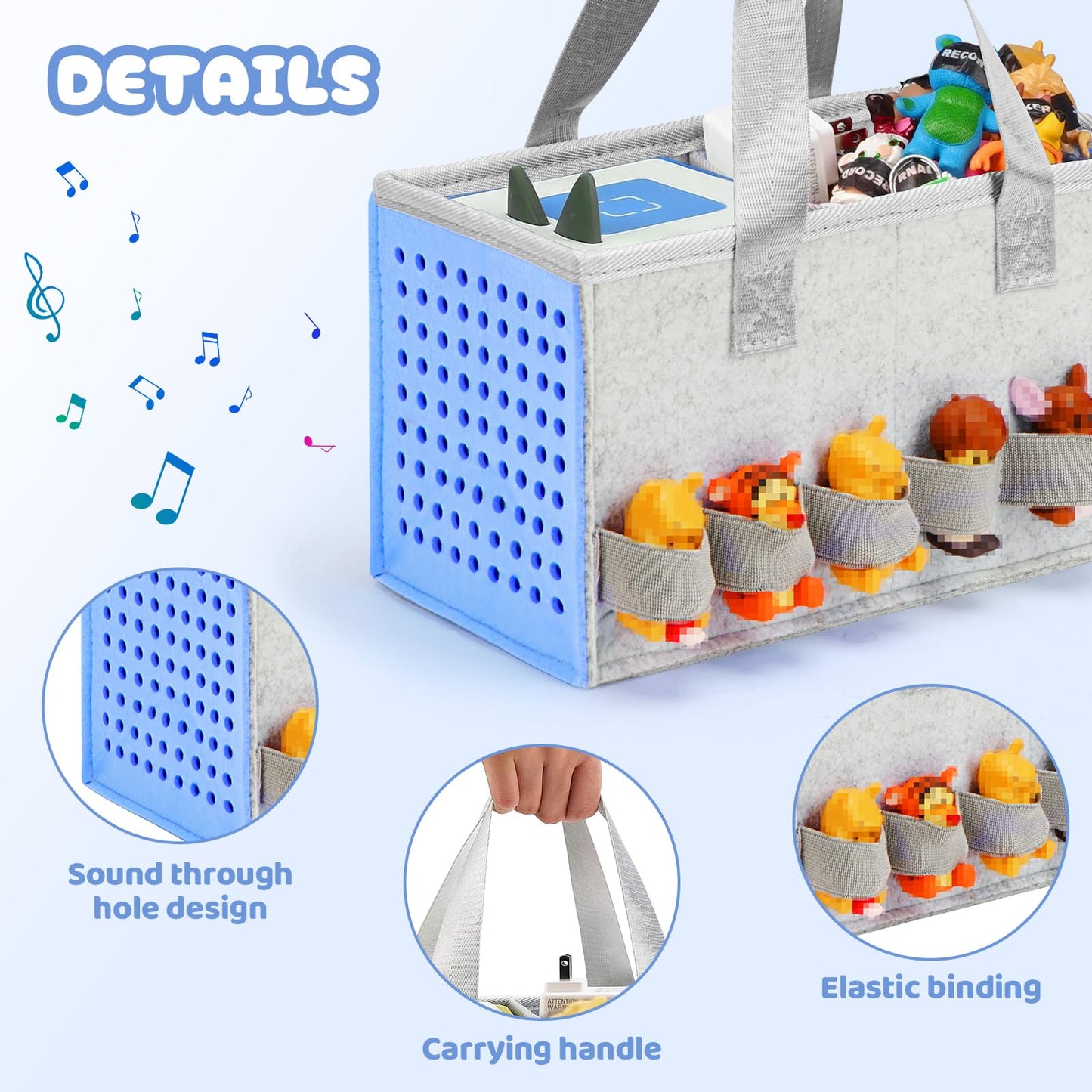 Aukoala Carrying Case for Toniebox Travel Bag for Tonies Starter Set & Audio Player Felt Cloth Portable Bags for Toniebox 2 Kids Travel Toy Organizer