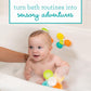 Infantino Bath Pop Spinners, Sensory Dinosaur Toys, Suction Cups, 3pc