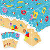 Hegbolke 4 Pack Summer Beach Tablecloths - Hawaiian Decorations Disposable Plastic Table Cover for Summer Beach Swimming Pool Birthday Baby Shower