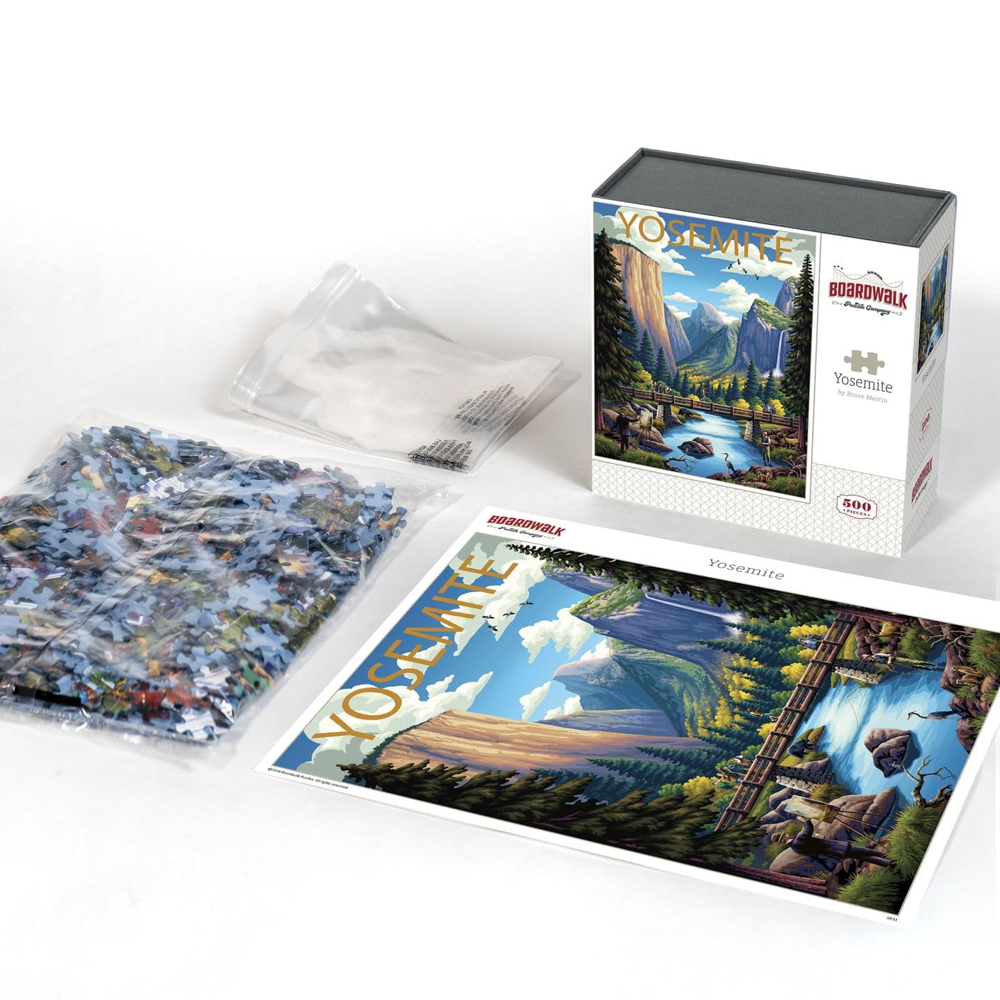 Boardwalk Yosemite 500 Piece Jigsaw Puzzle Scenic California National Park Puzzles with Premium Box, Gift for Adults and Family 16"x20"