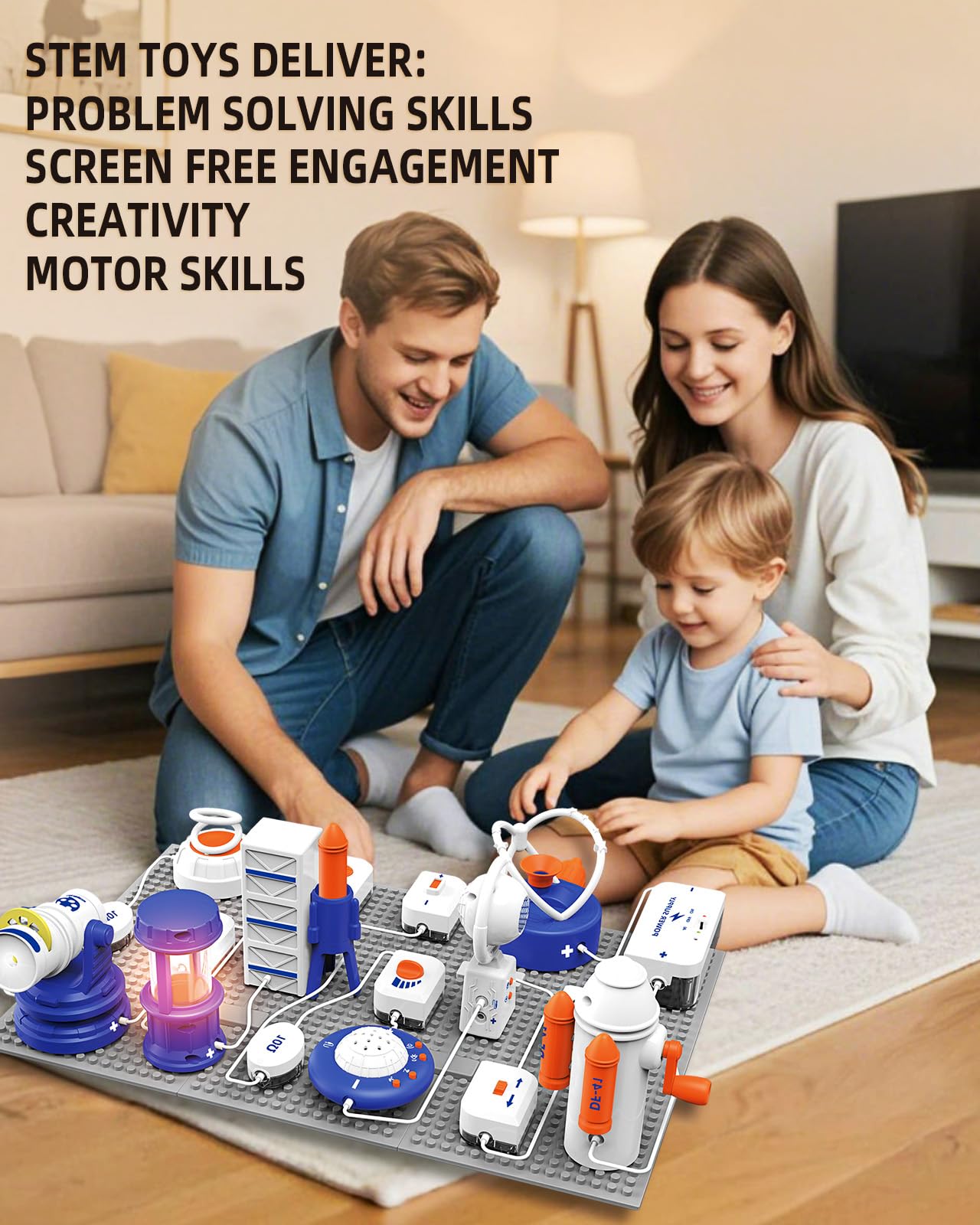 Science STEM Kits for Kids, Electronics Exploration Kit, 66 Pcs DIY Circuit Parts, Over 1200 Projects, STEM Educational Toy Gifts for Kids Boys Girls