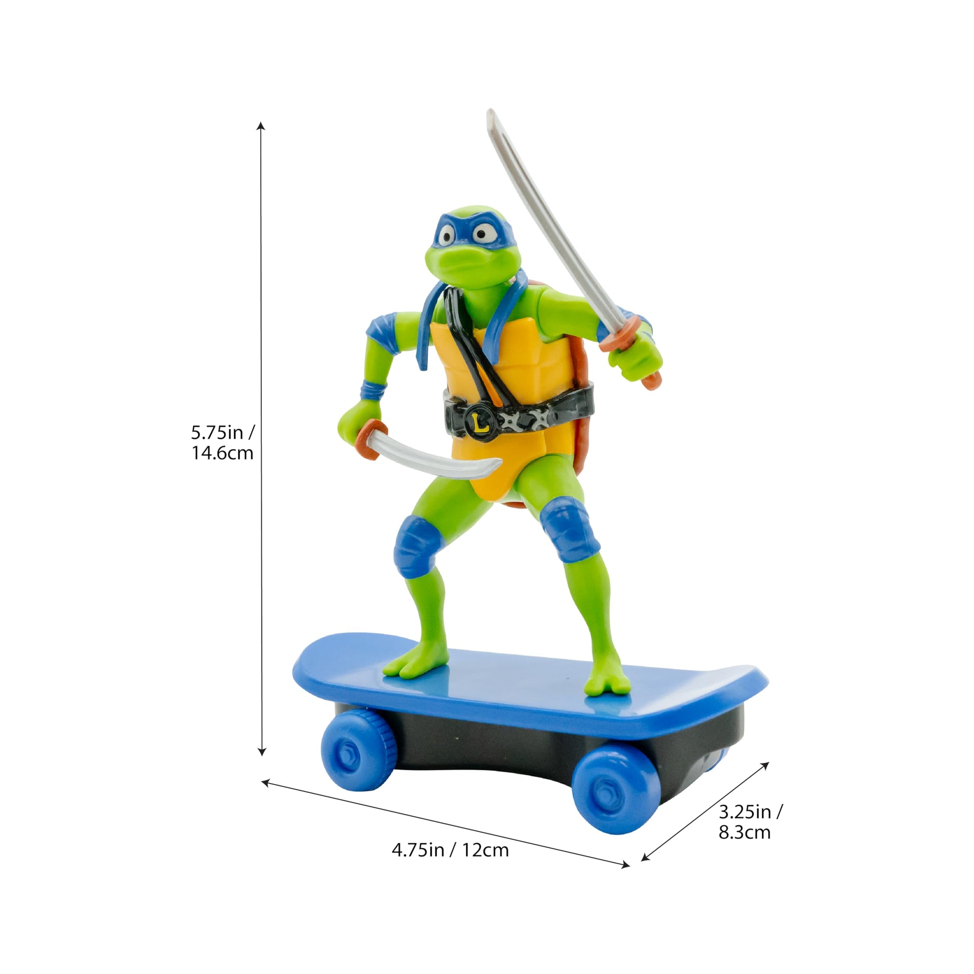 Teenage Mutant Ninja Turtles 5" Sewer Shredders Leonardo Movie Edition, Ages 3+, Pretend Play Toy Figure Playsets, Shred and Battle with TMNT Skate