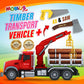 Timber Log Truck Toys for Boys - Logging Trucks for Toddlers - Friction-Powered Vehicle Playset w/Lights & Sounds, Working Crane, Claw, Logs, Flatbed