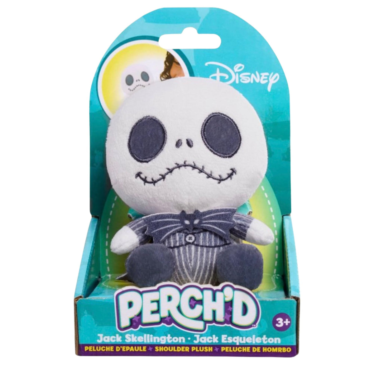 Perch'd Disney Jack Skellington Shoulder Plush, Nightmare Before Christmas, Magnetic, 4 Inches, Ages 3+
