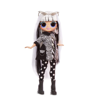 LOL Surprise OMG Lights Groovy Babe Fashion Doll with 15 Surprises Accessories Set | Includes Fashion Doll and Magic Black Light Surprises| for Girls