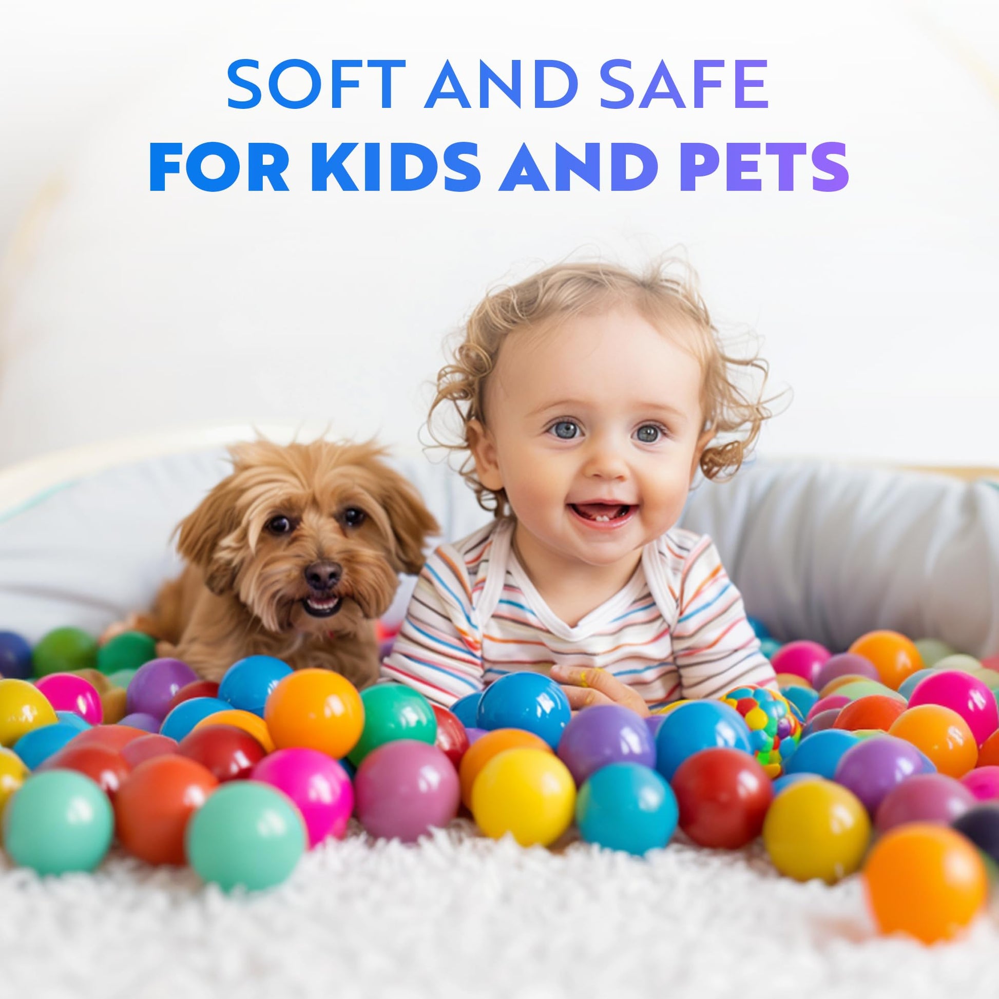 Playz Crush Proof Ball Pit Balls 50 Count, 2'1" Plastic Balls for Ball Pit