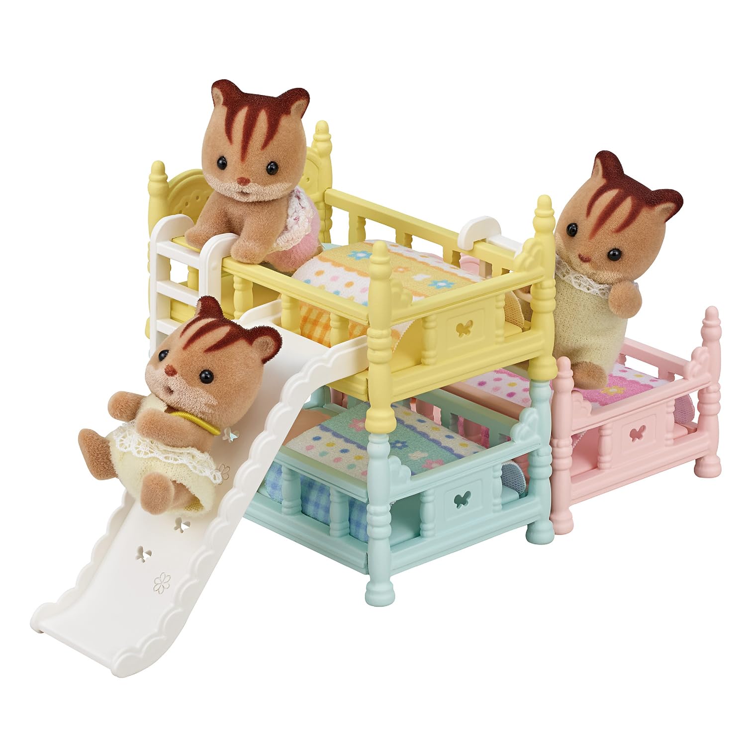 Calico Critters - Triple Bunk Beds Set - Dollhouse Furniture & Accessories - Kids Pretend Play Toy, Miniature Dollhouse Furniture & Accessories, Ages