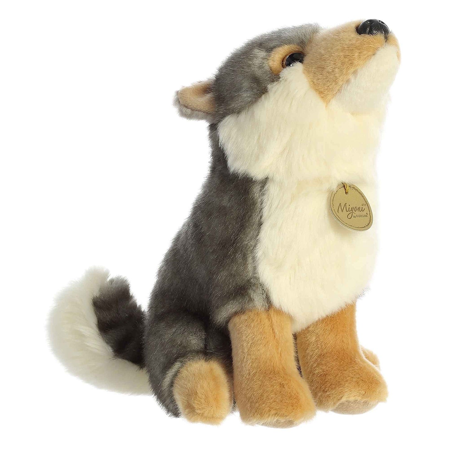 Aurora® Realistic Miyoni® Wolf Stuffed Animal - Lifelike Details Make a Cherished Companion - Perfect for Decorating Bedrooms or Classrooms - Gray 8.5