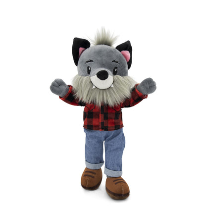 Playtime by Eimmie Soft Baby Doll Walter The Wolf - 14" Plush Rag Doll with Embroidered Features for Girls, Boys, Toddlers & Infants - Educational