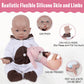 Vollence 17 inch Silicone Baby Dolls Girl Weighted 5.21 lb,[NOT Vinyl],Silicone Full Body Reborn Lifelike Real Life Realistic Newborn Soft Babies with