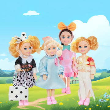 12Pcs 14cm/5.5 Inch Mini Dolls with Doll Clothes and Shoes Party Grown Outfits Doll Accessories for Kids Birthday Gifts