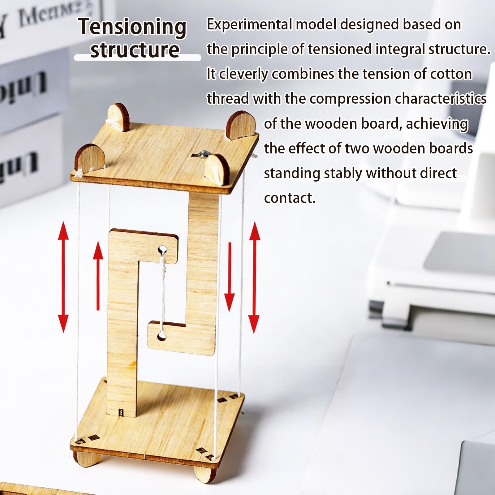 Hikiwin DIY Wooden Floating Building Science Kit, Creative Tensegrity Building Education Model Kit, Anti Gravity Structure Building Blocks Science