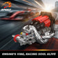 Mould King Racing Car Engine Building Kit, Build Your Own Engine Model Kit that Run, STEM Engineering & Physical Science Experiment Set with Battery